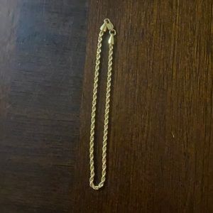 10k GOLD, HOLLOW ROPE BRACELET 7.5